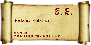 Bodzás Rubina névjegykártya