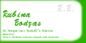rubina bodzas business card